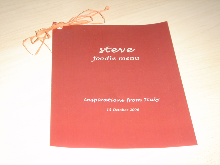 Foodie NYC menu (Tuscany)